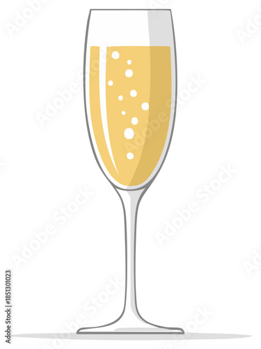 Elegant champagne flute filled with bubbly sparkling wine vector illustration for a festive celebration