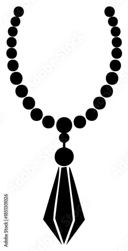 Abstract illustration of a necklace with pendant