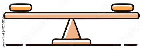 Balance Beam Equilibrium Concept Harmony Libra Stability Scales Seesaw Illustration
