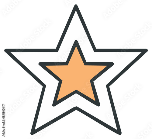 Outlined Stars Simple Icon Graphic Design Element Isolated Decoration