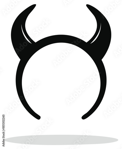 Black Devil Horns Headband Silhouette Icon Halloween Party Costume Accessory