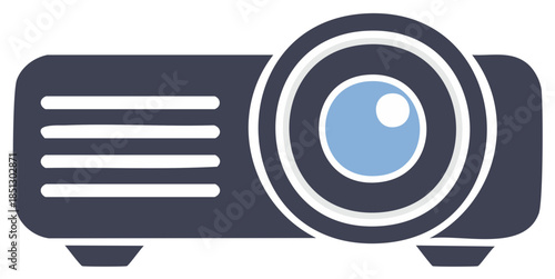 Projector Illustration, Front View of a Multimedia Device