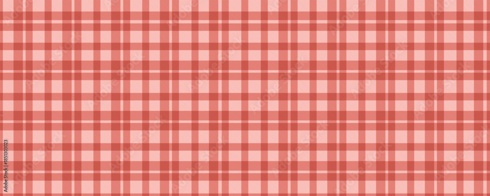 Naklejka premium Red gingham seamless plaid pattern background