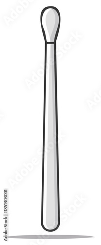 Illustration of a single cotton swab in grey tones, suitable for medical purposes