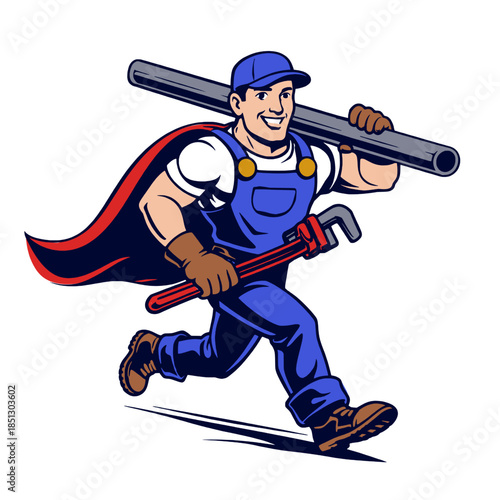  

Superhero Plumber Mascot Vector Illustration

 

 
