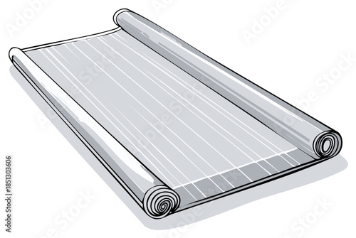 Vintage unrolled scroll with blank lined paper design vector illustration