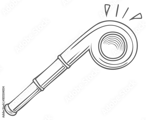 Line Art Cartoon Whistle Image Illustration Noise Maker Party Celebration Toot Tool