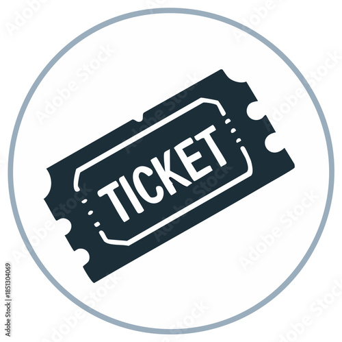 Classic ticket stub icon vector graphic for event admission or entry pass