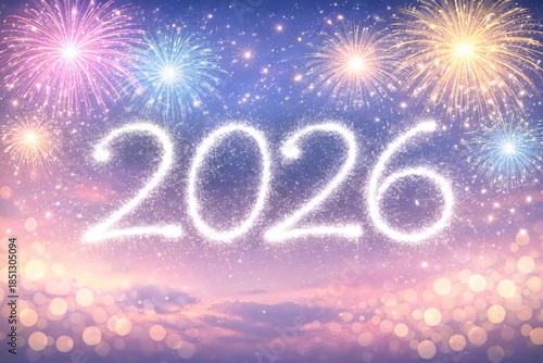 Wallpaper Mural Spectacular fireworks display illuminates the new year with 2026 brightly shining Torontodigital.ca