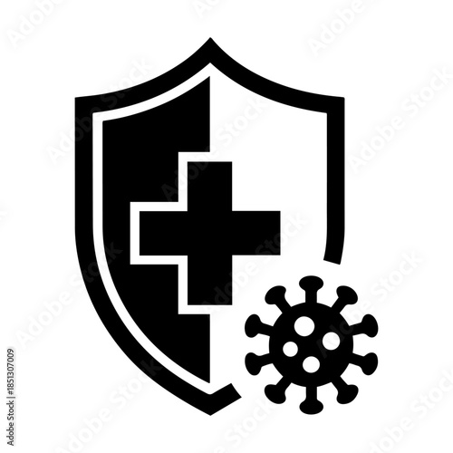 antibacterial antiviral protection icon set