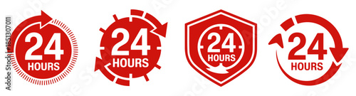 24 hours customer service icon logo