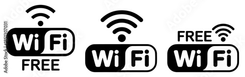 free wifi zone icon set
