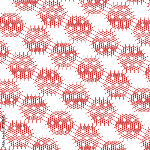 Pattern con motivi geometrici astratti rossi