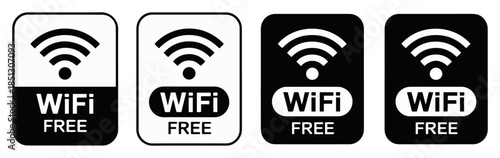 free wifi public access icon set