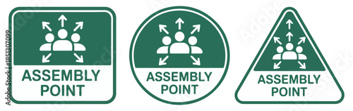 emergency assembly point safety sign