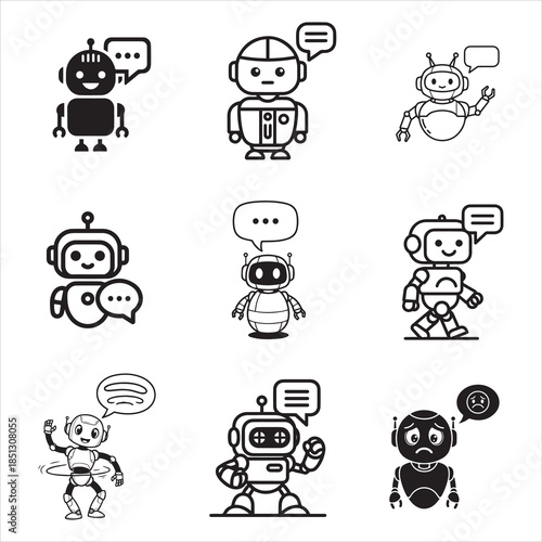 Modern AI Chatbot Robot Assistant Dialogue Bubble Vector
