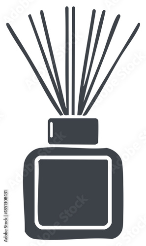 Minimalist Home Fragrance Reed Diffuser Icon Vector Illustration for Aroma Therapy and Relaxation