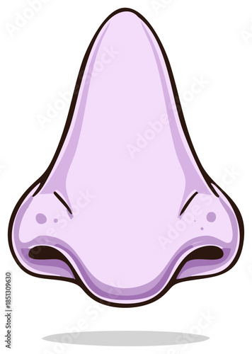Human Nose Cartoon Illustration for Medical or Educational Content