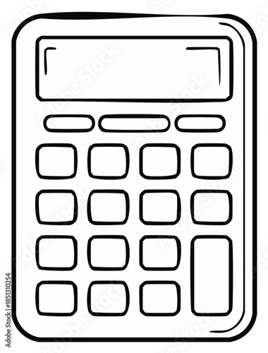 Simple outlined drawing of a calculator for financial calculations