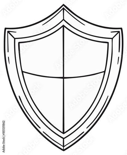 Classic Shield Emblem Outline Symbol Protection Security Emblem Graphic