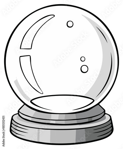 Clear Crystal Ball on a Circular Base