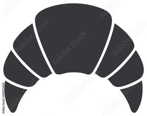 Illustration of a Freshly Baked Croissant Pastry. Traditional French Breakfast Concept. Vector Graphic Simple Design