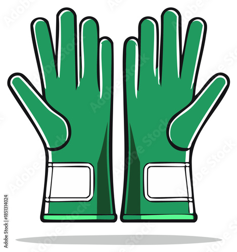 Green rubber work gloves illustration protective gear