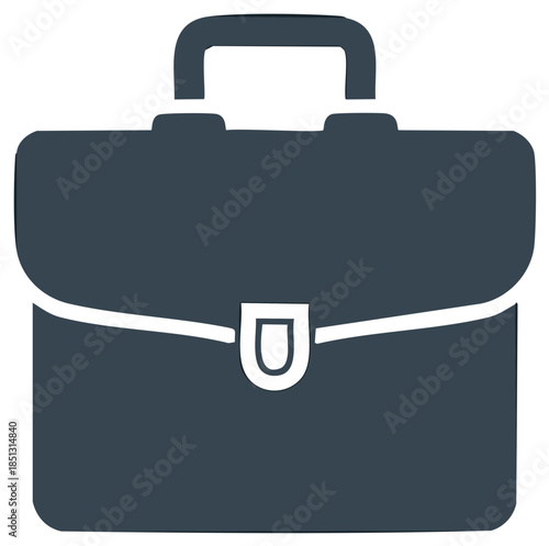Professional briefcase icon flat design symbolizing business work and official documents