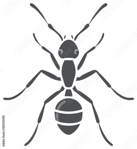 Dark Grey Ant Illustration Insect Pest Control Exterminator Bug Silhouette