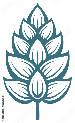 Stylized hop cone vector icon for beer and brewery branding