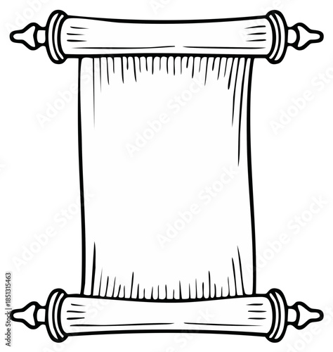 Ancient Scroll Document With Empty Space For Text And Ornaments