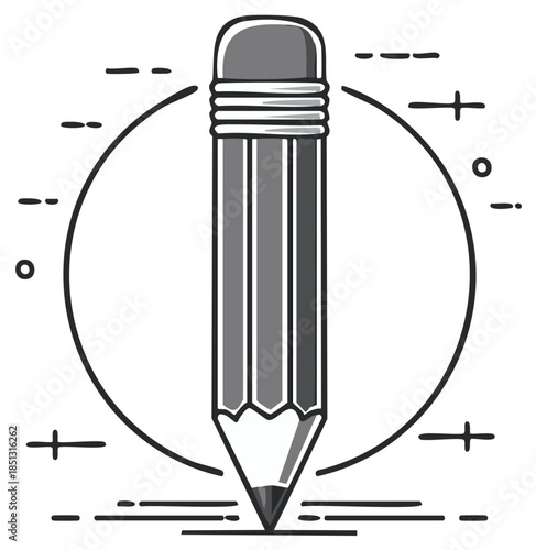 Hand Drawn Pencil Sketching Ideas and Creativity Concept