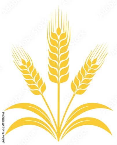 Stylized Golden Wheat Sheaf Illustration Isolated Agriculture Icon