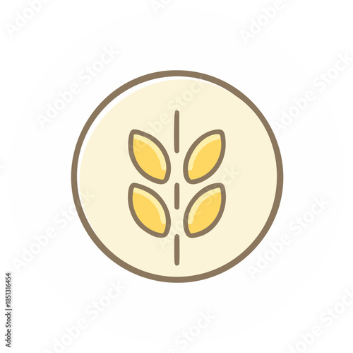 Stylized wheat stalk icon simple grain symbol for agriculture food and harvest