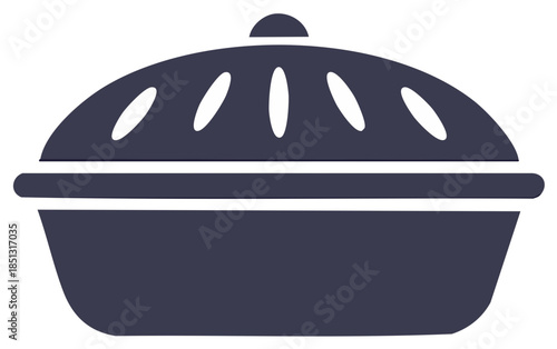 Classic Pie Silhouette Illustration Delicious Baked Food Festive Dessert Design Food Icon Simple Graphic Art