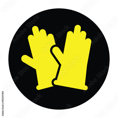 Industrial PPE Safety Sign Set with Respirator Mask Safety Footwear and Gloves Icons Featuring Mandatory Must Be Worn Warning Graphics - High Quality Vectorial Stock Image