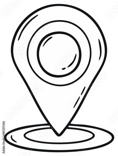 Location Pointer Icon Outline Sketch Design Illustration