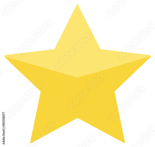 Yellow five pointed star icon illustration. Symbol for rating, quality, achievement, and success.
