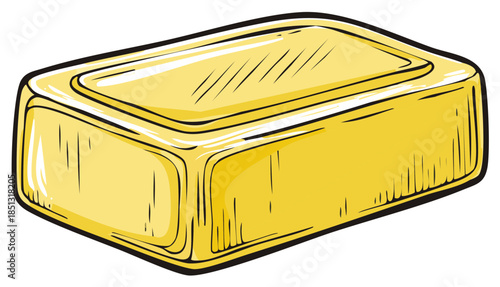 Illustration of a Gold Bar in a Cartoon Style