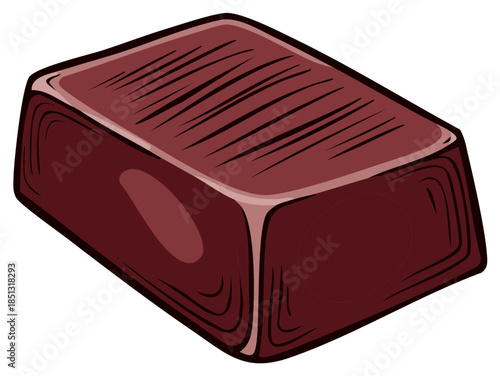 Illustration of a stylized chocolate candy bar isolated.