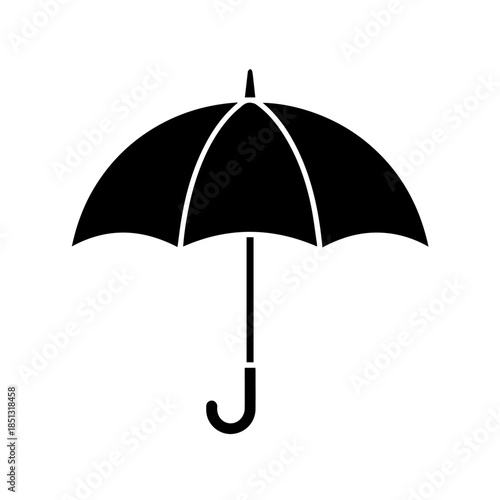 Black umbrella with white stems