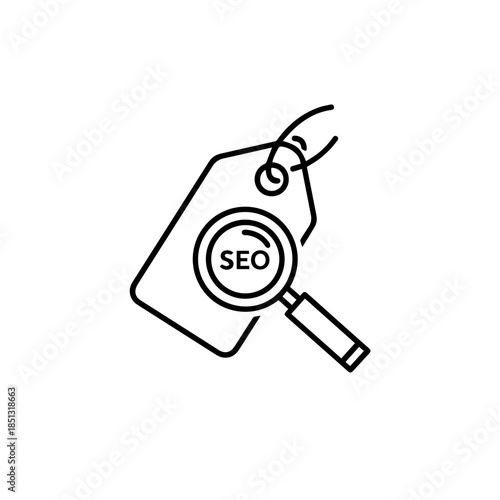 Seo analysis with magnifying glass