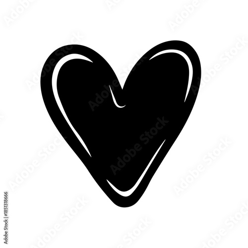Black and white heart illustration