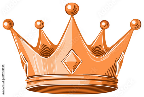 Classic Royal Golden Crown Illustration Representing Power Wealth and Success