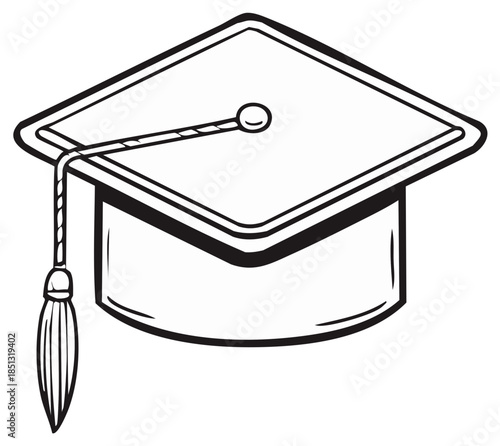 Classic graduation cap with tassel symbolizing academic achievement and success in education