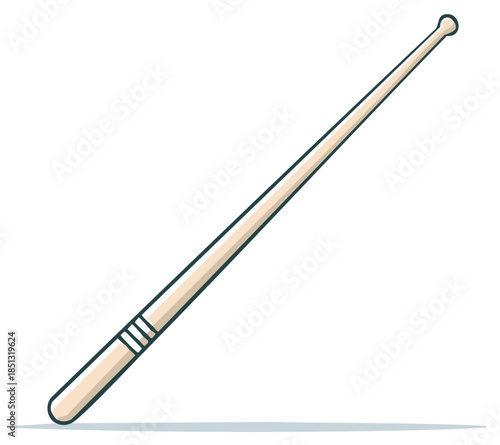 Cartoon illustration of a single drumstick with a light beige color
