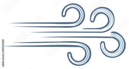 Illustration of wind concept in artistic hand-drawn style.