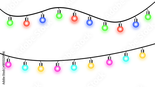 Colorful neon light bulb illustration isolated transparent background, editable vector artwork ai illustration file, glowing idea icon, creativity symbol, innovation concept, modern bright lamp design