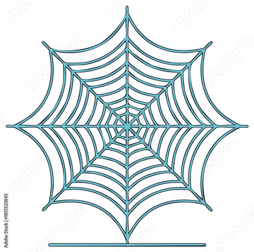 Outline Spiderweb Decoration Hanging with Teal Blue Spider Web Design