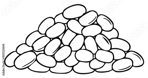 Pile of beans hand-drawn illustration